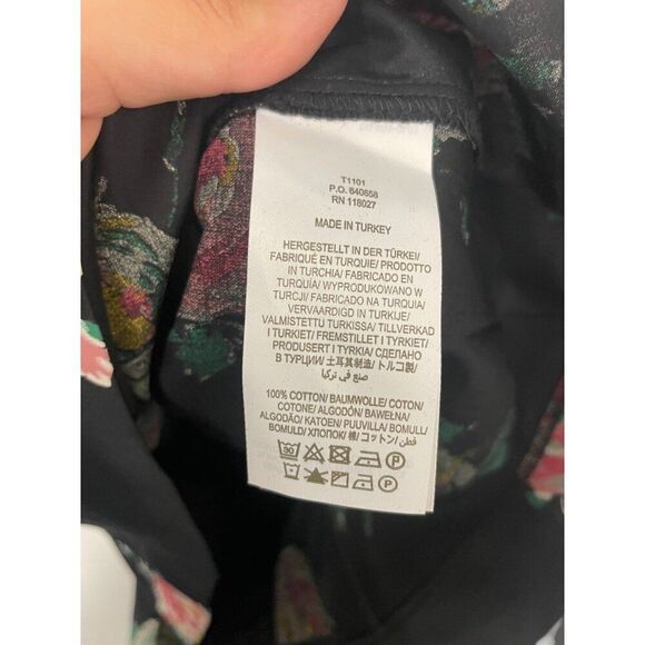 Boden Womens Top Blouse Shirt UK 14 US 10 Black Floral 3/4 Sleeve T1101 NWT - Picture 7 of 11